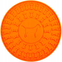 HKM-8148925 Silicone Pet Licking Mat for Bath Time Fun - 15cm Round Design