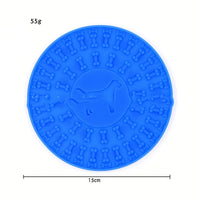 HKM-8148925 Silicone Pet Licking Mat for Bath Time Fun - 15cm Round Design
