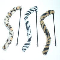 HKM-8149565 Plush Leopard Print Cat Teaser Stick with Simulated Rabbit Hair Tail, 28cm Long