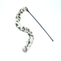 HKM-8149565 Plush Leopard Print Cat Teaser Stick with Simulated Rabbit Hair Tail, 28cm Long
