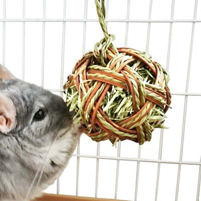 HKM-814995 Natural Grass Molar Stick for Chinchillas, Rabbits, and Guinea Pigs - 100mm