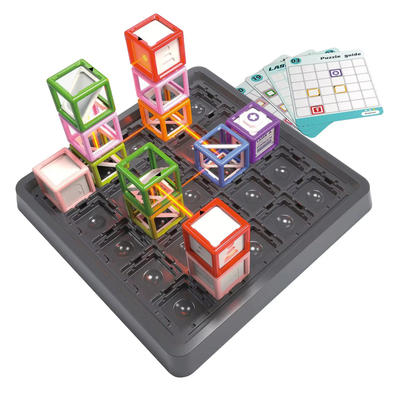 HKM-815123 Laser Maze STEM Toy for Kids - Interactive Light Beam Bending Puzzle Game, Ages 5+