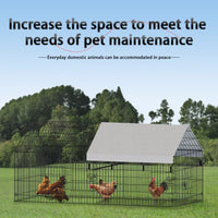 HKM-8152381 Pointed Wire Chicken Coop for Poultry Breeding, Metal and Fabric Structure, 86 x 40 x 40 Inches