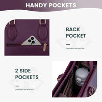 HKM-815251 Multi-Layer Laptop Tote Bag with 7 Pockets for Women - Versatile PU Leather Business Crossbody Messenger Bag