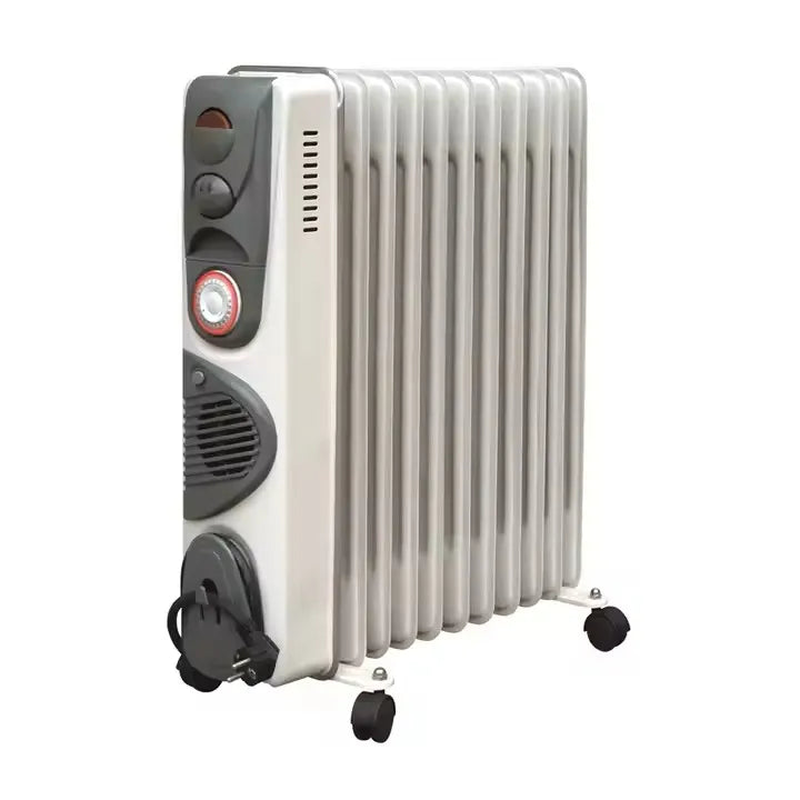 HKM-815315 Portable Oil-Filled Radiator Heater with Adjustable Thermostat and 24-Hour Timer, Ideal for Home and Office Use