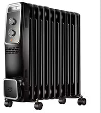 HKM-815315 Portable Oil-Filled Radiator Heater with Adjustable Thermostat and 24-Hour Timer, Ideal for Home and Office Use