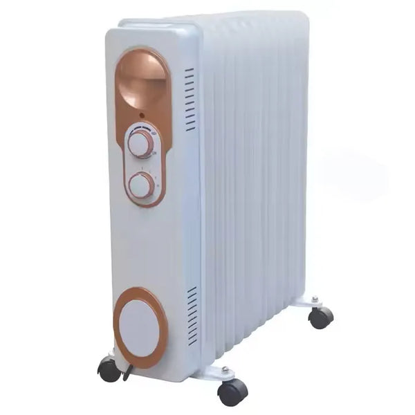 HKM-815315 Portable Oil-Filled Radiator Heater with Adjustable Thermostat and 24-Hour Timer, Ideal for Home and Office Use