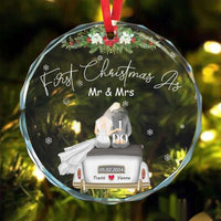 HKM-815507 Christmas Crystal Round Pendant – Glass Transparent Design with Cartoon Pattern, 80mm