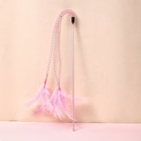 HKM-8155325 Interactive Cat Toy Teaser with Plush Feathers and Bells for Boredom Relief