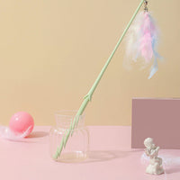HKM-8155325 Interactive Cat Toy Teaser with Plush Feathers and Bells for Boredom Relief