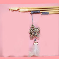 HKM-8155325 Interactive Cat Toy Teaser with Plush Feathers and Bells for Boredom Relief