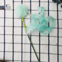 HKM-8155325 Interactive Cat Toy Teaser with Plush Feathers and Bells for Boredom Relief