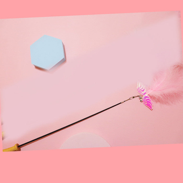 HKM-8155325 Interactive Cat Toy Teaser with Plush Feathers and Bells for Boredom Relief
