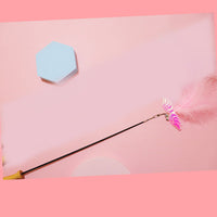HKM-8155325 Interactive Cat Toy Teaser with Plush Feathers and Bells for Boredom Relief