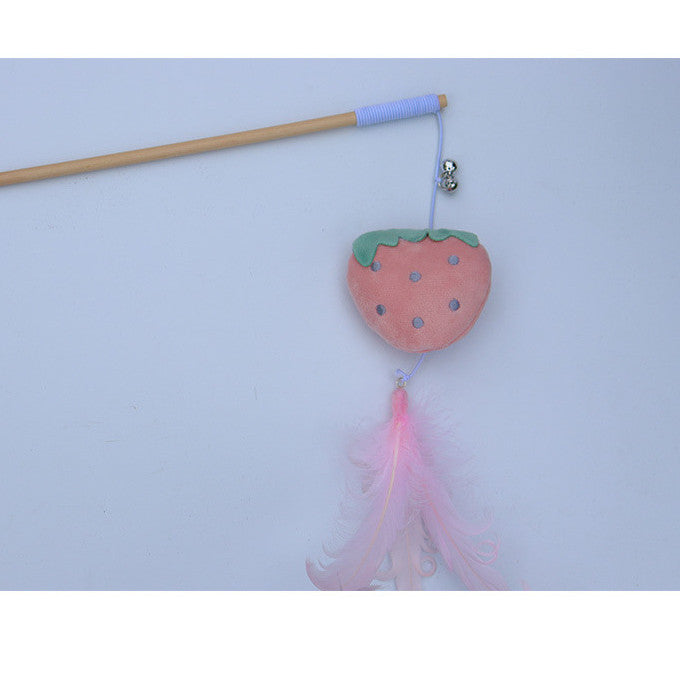 HKM-8155325 Interactive Cat Toy Teaser with Plush Feathers and Bells for Boredom Relief