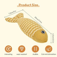HKM-8155965 Catnip Interactive Fish Toys - 3 Piece Set for Indoor Cats and Kittens, Self-Play Exercise Kicker