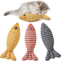 HKM-8155965 Catnip Interactive Fish Toys - 3 Piece Set for Indoor Cats and Kittens, Self-Play Exercise Kicker