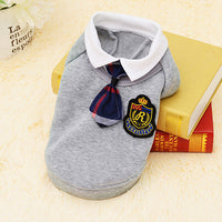 HKM-8156861 Pink and Gray Cotton School Uniform Skirt for Small Dogs