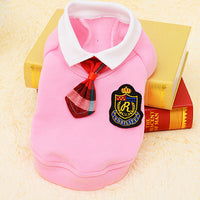 HKM-8156861 Pink and Gray Cotton School Uniform Skirt for Small Dogs