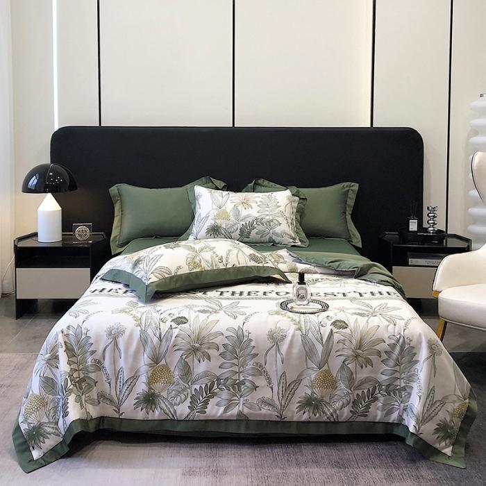 HKM-815699 Summer Duvet Four-Piece Set with Cool Fiber and Washed Silk Finish