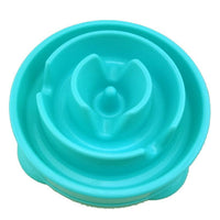 HKM-8158269 Slow Feeder Dog Bowl - Durable Plastic Pet Dish for Controlled Eating