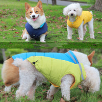 HKM-8158909 Thickened Waterproof Double-Sided Reflective Outdoor Pet Jacket in Blue and Green