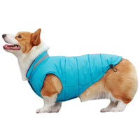 HKM-8158909 Thickened Waterproof Double-Sided Reflective Outdoor Pet Jacket in Blue and Green
