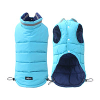HKM-8158909 Thickened Waterproof Double-Sided Reflective Outdoor Pet Jacket in Blue and Green