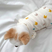 HKM-8160061 Spring Style Thin Cat Vest Apparel for Dogs in Pink and White - Available in S, M, L, XL