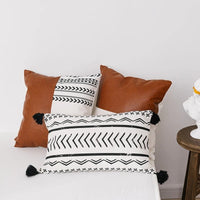 HKM-816083 Double Sofa Cushion with Cotton Canvas Cover and PP Cotton Filling - 45x45cm & 35x50cm Long Pillow