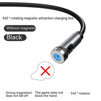 HKM-816083 Magnetic 540° Rotating Charging Cable - 3-in-1 Type-C, Micro USB & 8Pin Compatibility, 1m Length