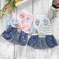 HKM-8161853 Princess Style Cotton Vest Dress for Pets - Available in Red and Green Sizes XS to XL