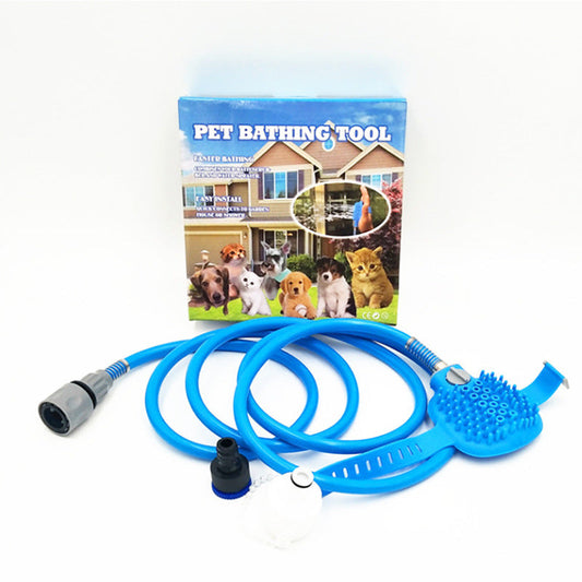 HKM-8162109 Pet Bathing Massage Brush Nozzle with 2.5m Hose and Adjustable Water Control