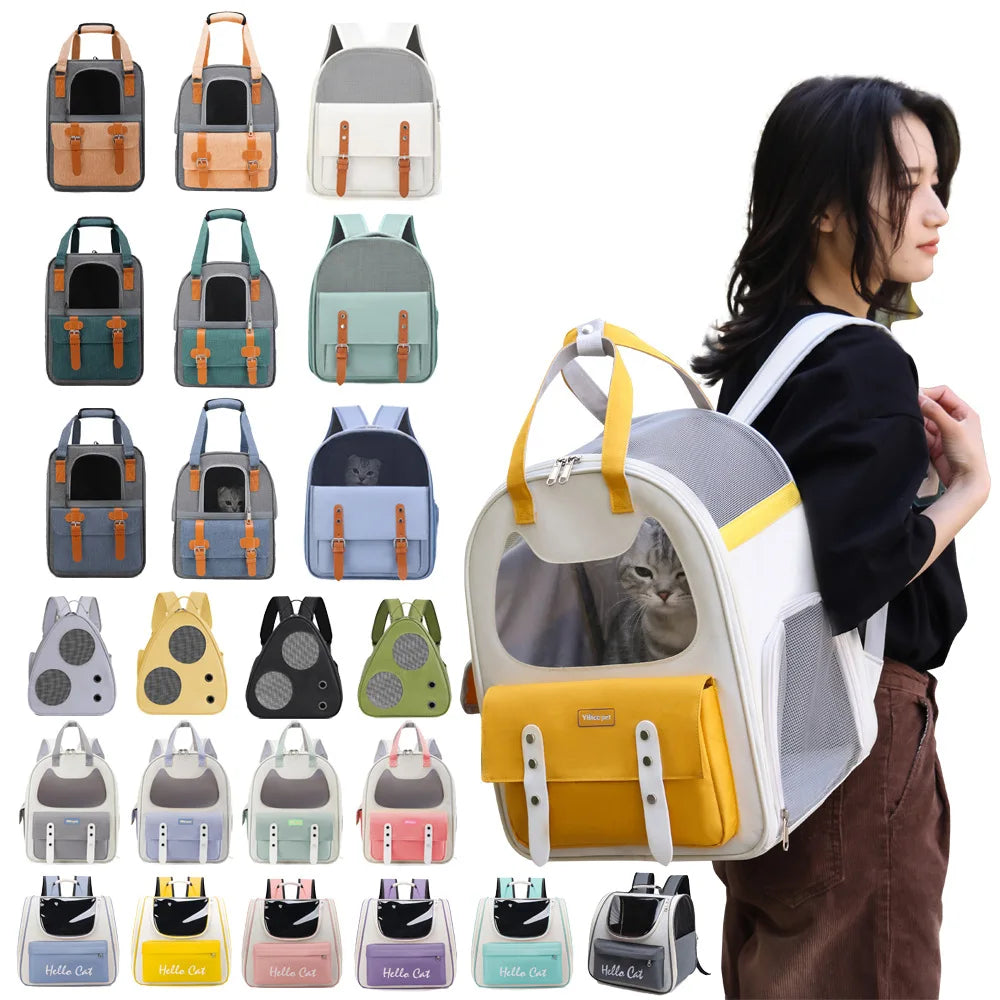 HKM-816211 Airline-Approved Dog and Cat Backpack Carrier with Breathable Oxford Fabric and Mesh Ventilation