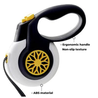HKM-8164029 Retractable Dog Leash with Automatic Pull Function - Durable ABS, White