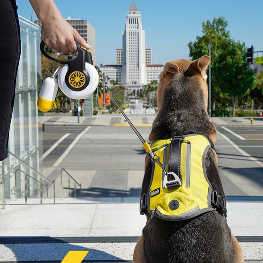 HKM-8164029 Retractable Dog Leash with Automatic Pull Function - Durable ABS, White