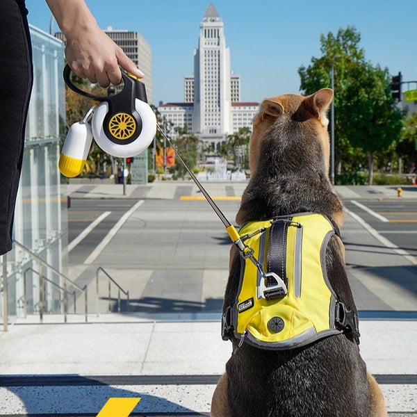 HKM-8164029 Retractable Dog Leash with Automatic Pull Function - Durable ABS, White