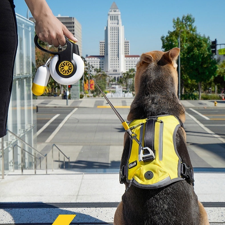 HKM-8164029 Retractable Dog Leash with Automatic Pull Function - Durable ABS, White