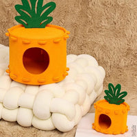 HKM-8164285 Carrot-Shaped Felt Hamster House for Syrian Hamsters and Gerbils - Easy to Clean Hideaway for Sleeping and Hiding