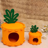HKM-8164285 Carrot-Shaped Felt Hamster House for Syrian Hamsters and Gerbils - Easy to Clean Hideaway for Sleeping and Hiding