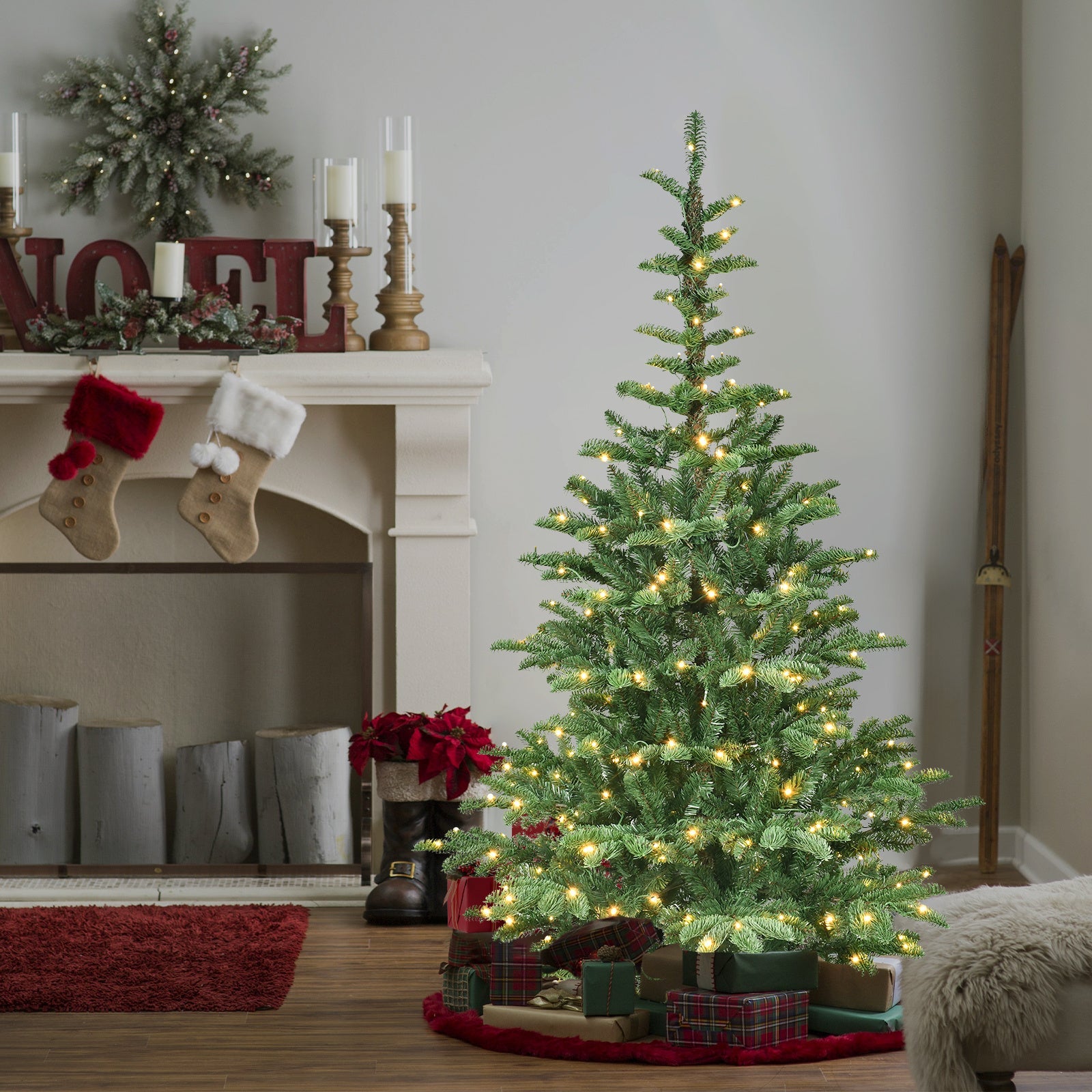 HKM-816467 PE and PVC Mixed Christmas Tree – Available in 5ft, 6ft, 7ft, and 8ft Sizes for Holiday Decor