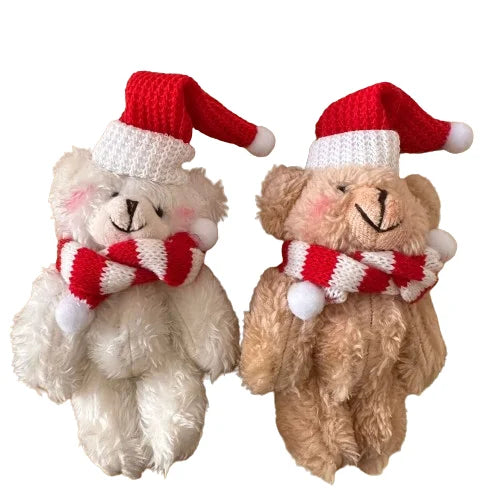 HKM-816531 Christmas Plush Teddy Bear Keychain - Soft Cartoon Pendant for Kids and Holiday Decorations