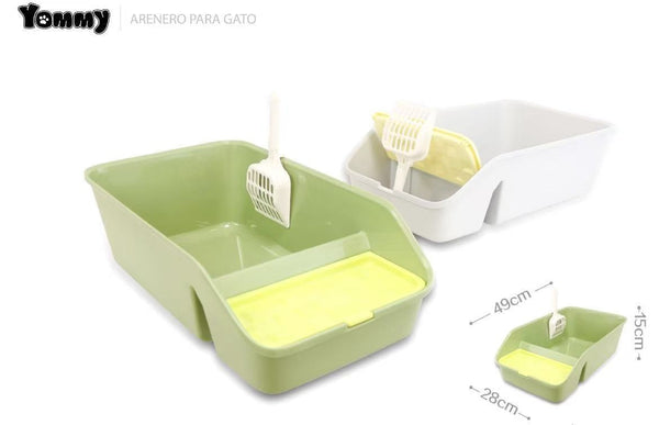 HKM-8165693 Compact Square Cat Litter Box for Convenient and Clean Pet Care