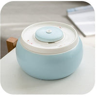 HKM-8166077 Ceramic Cat Automatic Drinking Fountain - 1.8L Capacity, Pink & Blue, 20cm Diameter, 12cm Height
