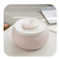 HKM-8166077 Ceramic Cat Automatic Drinking Fountain - 1.8L Capacity, Pink & Blue, 20cm Diameter, 12cm Height