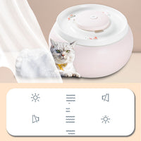 HKM-8166077 Ceramic Cat Automatic Drinking Fountain - 1.8L Capacity, Pink & Blue, 20cm Diameter, 12cm Height