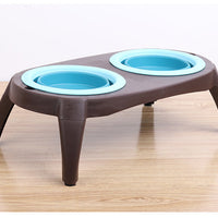 HKM-8166205 Portable Double Pet Bowl with Convenient Folding Design - Made of Durable PP and TPR Materials
