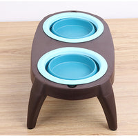 HKM-8166205 Portable Double Pet Bowl with Convenient Folding Design - Made of Durable PP and TPR Materials