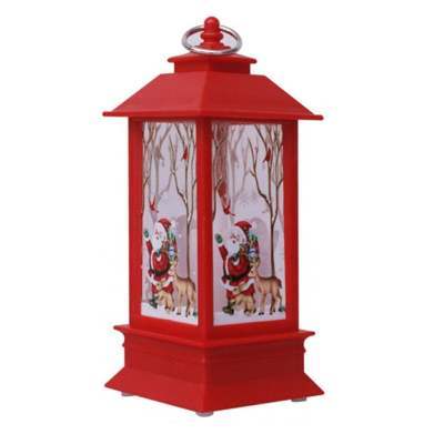 HKM-816659 Christmas Themed Storm Lantern Night Lamp - PVC Decoration with Snowman, Elk, Angel, and Jesus Designs