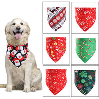 HKM-8167613 Christmas Pet Triangle Scarf - Stylish Decorations for Dogs and Cats in Festive Patterns